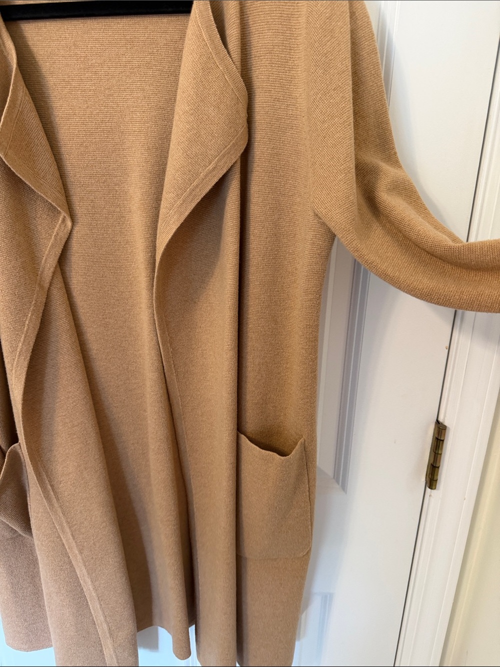 J. Crew Camel Open-Front Pocket Cardigan NWOT Large - Picture 4 of 6